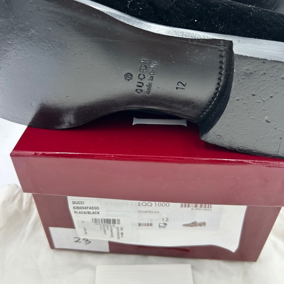 Men’s Gucci velvet horse bit loafers size 12 made in Italy main image 4